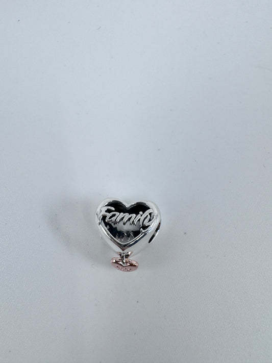 Family heart charm 925 Sterling Silver