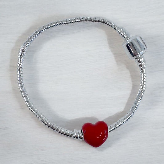 Red heart charm  925 Sterling Silver