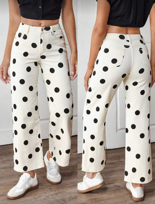 LOLA POLKA DOTS STRAIGHT JEANS